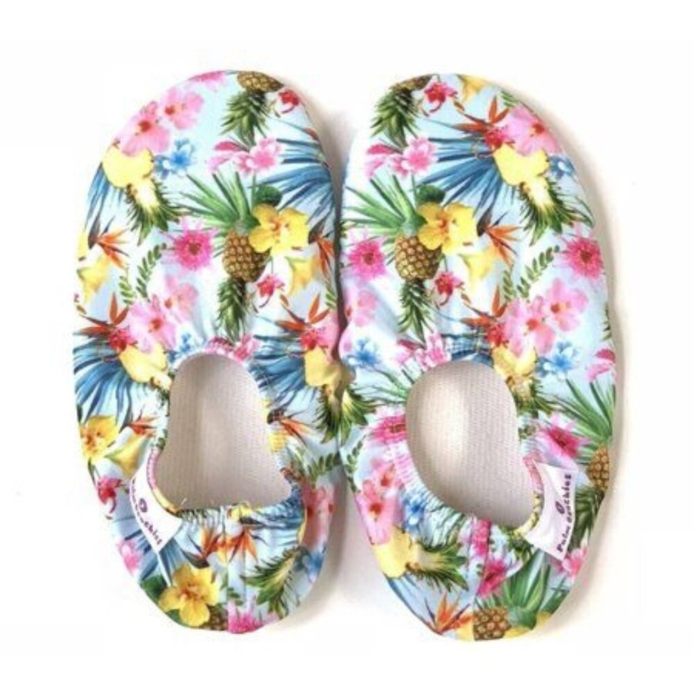Colorful Kids Palm Beachies Water Shoes With Tropical Floral Design Infant 4-5